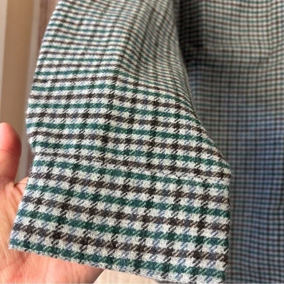 Rhythm womens Plaid Check Overshirt Evergreen wool blend Shacket size Small - Picture 3 of 11